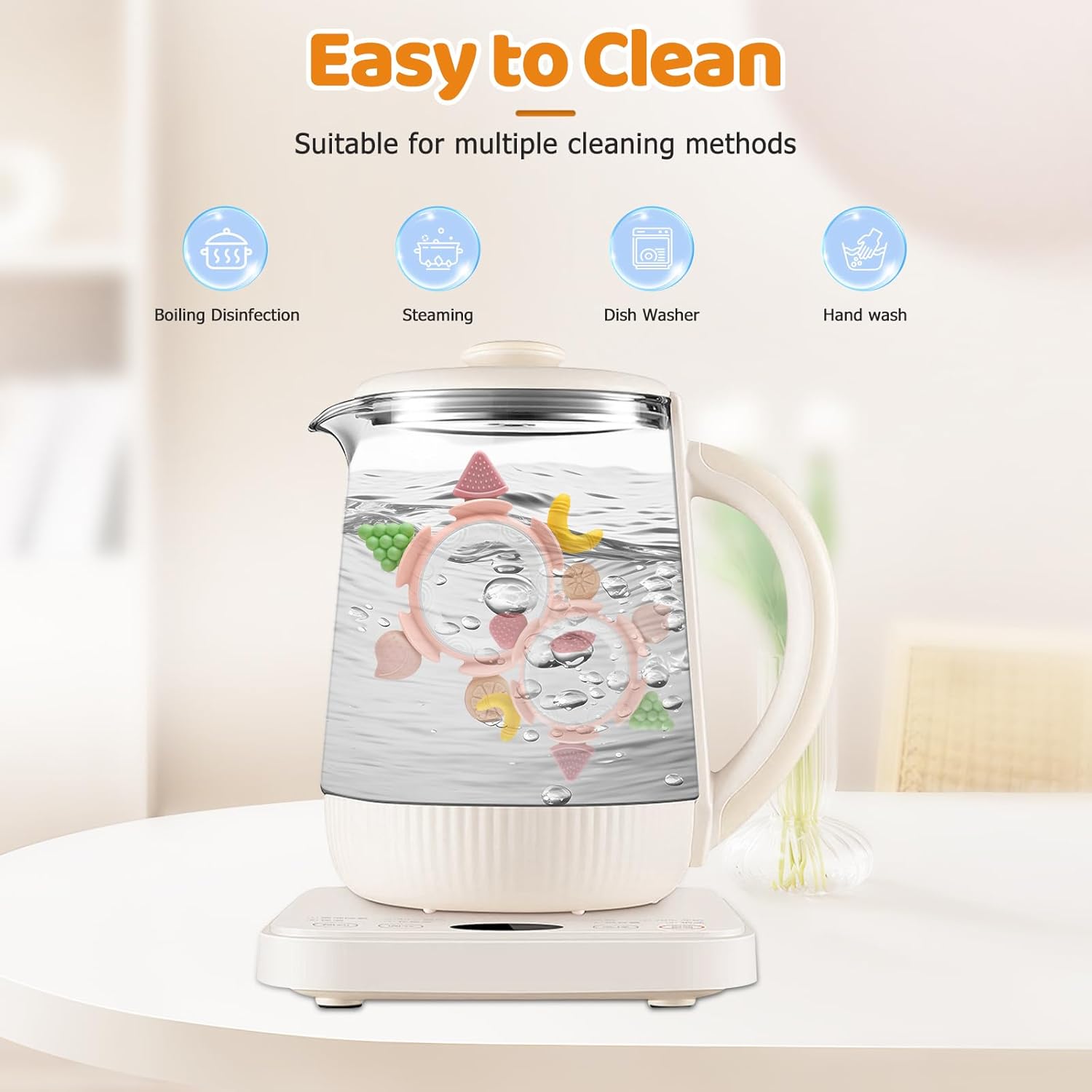 Thumbnail 5 de Grignoteuse en silicone en forme de fruit – anneau de dentition à saisir pour bébé (0–12 mois), rose