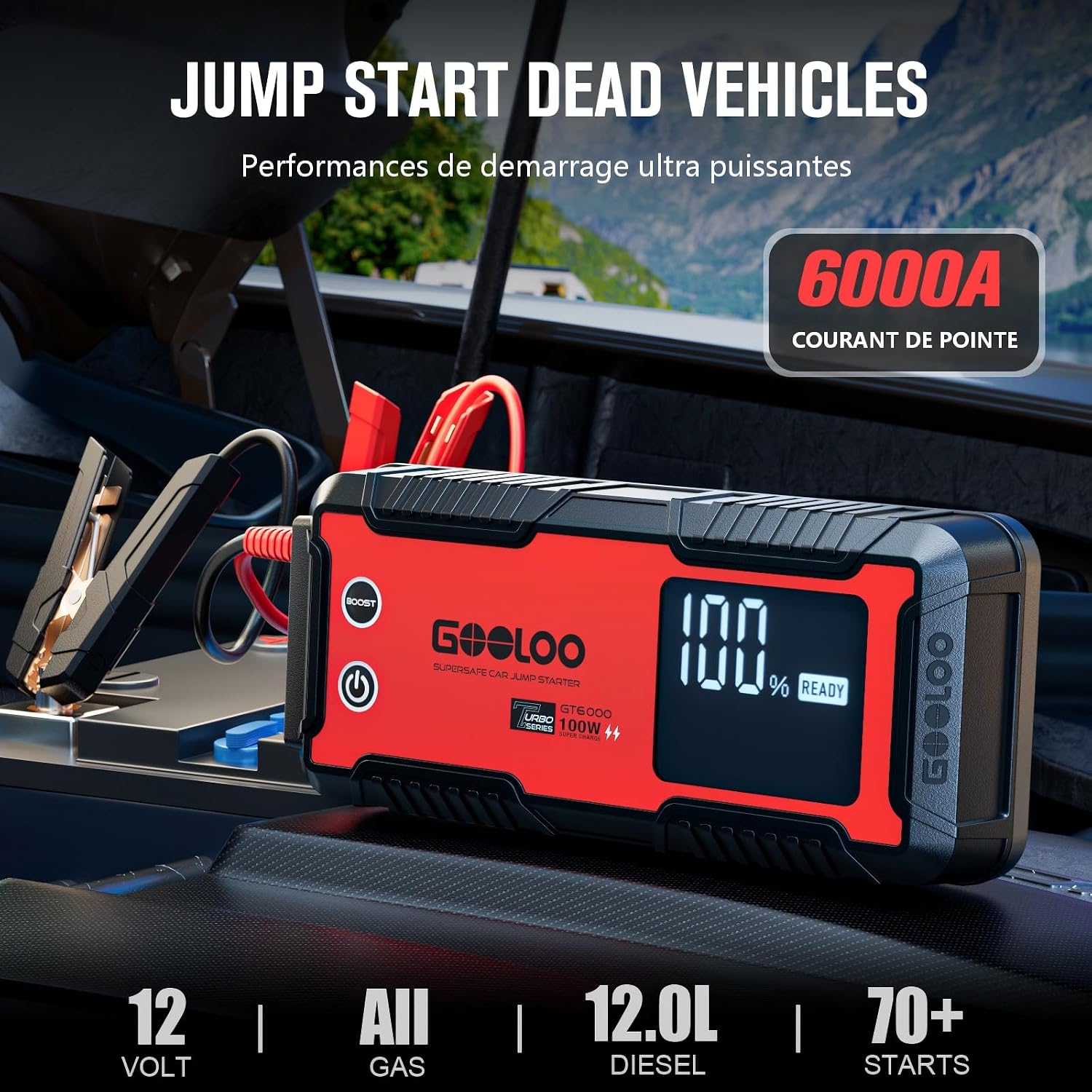 Detalle 2 de GOOLOO GT6000 Booster Batterie 6000A