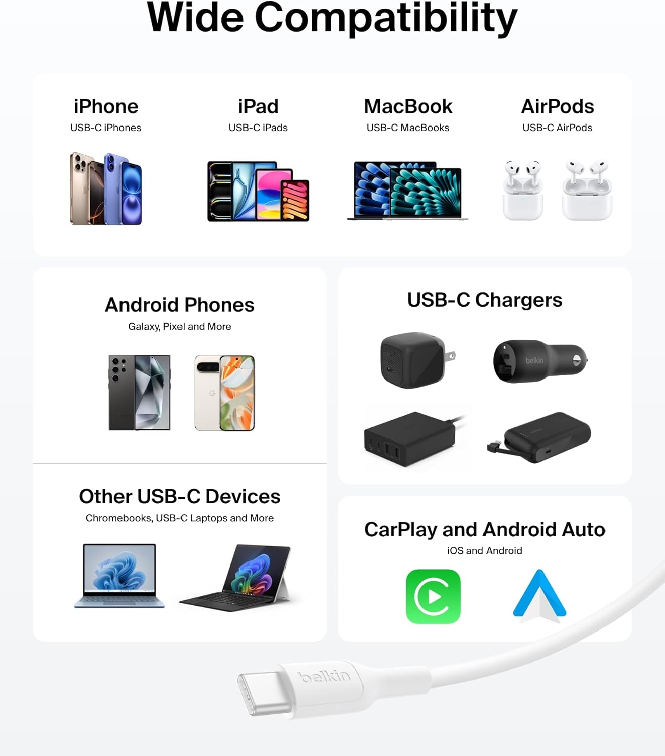 Thumbnail 6 de Belkin Eco USB-C to USB-C Cable 60W, 3.3ft