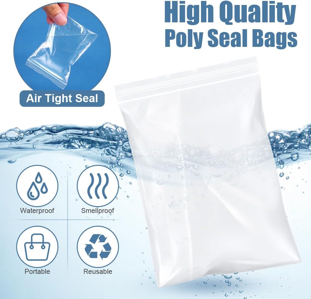 Detalle de OFFCUP 400 pcs Transparent Resealable Bags, 4 x 6 cm PE