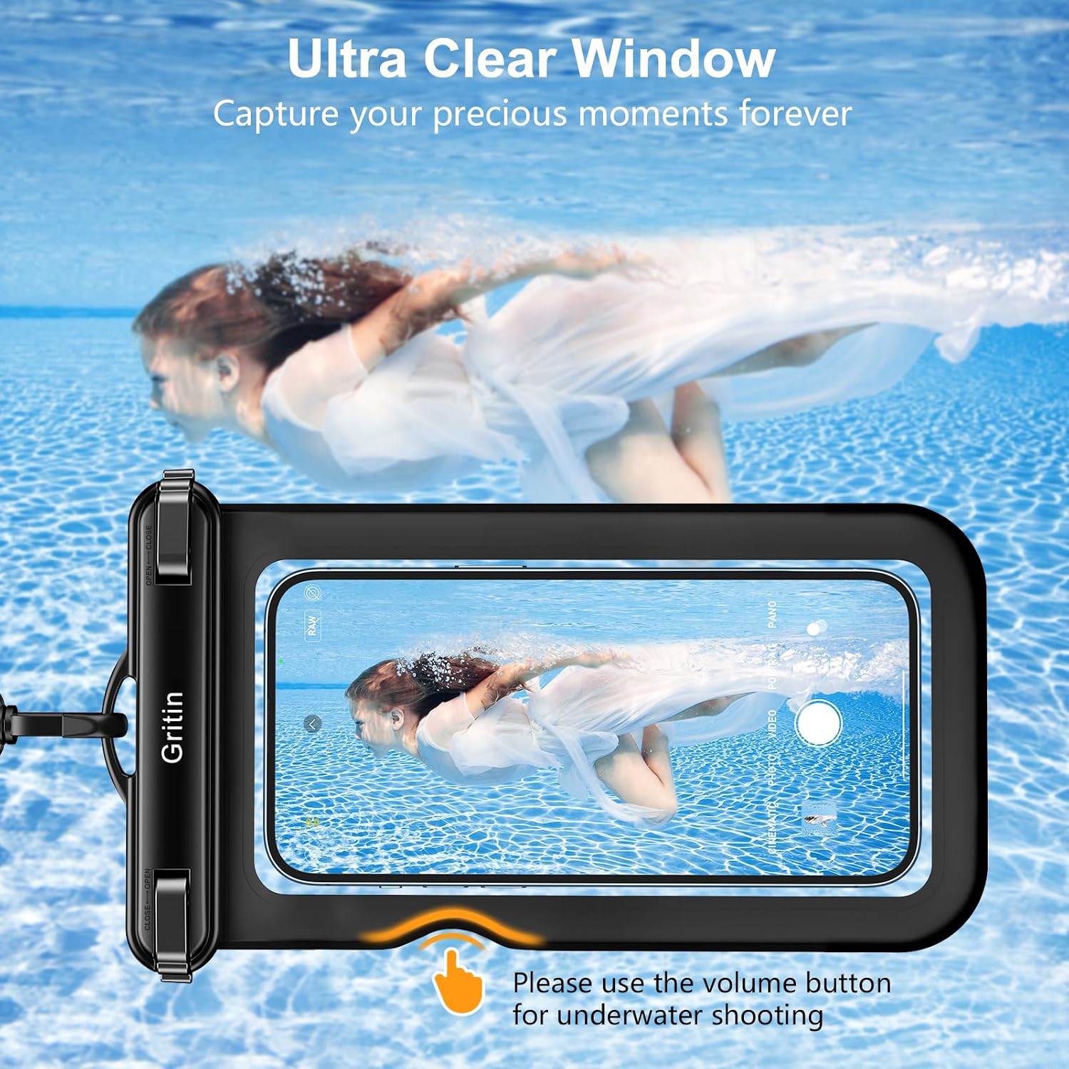 Detalle 1 de Gritin IPX8 Waterproof Phone Pouch 2 Pack