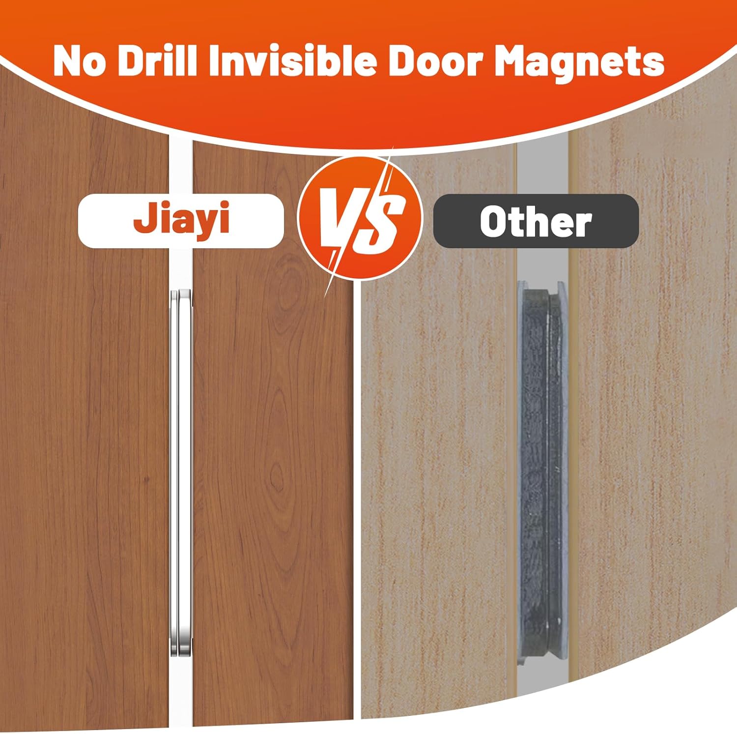 Detalle 2 de Jiayi Ultra-Thin Cabinet Door Magnets 4 Pack – Adhesive Quiet Magnetic Door Catch