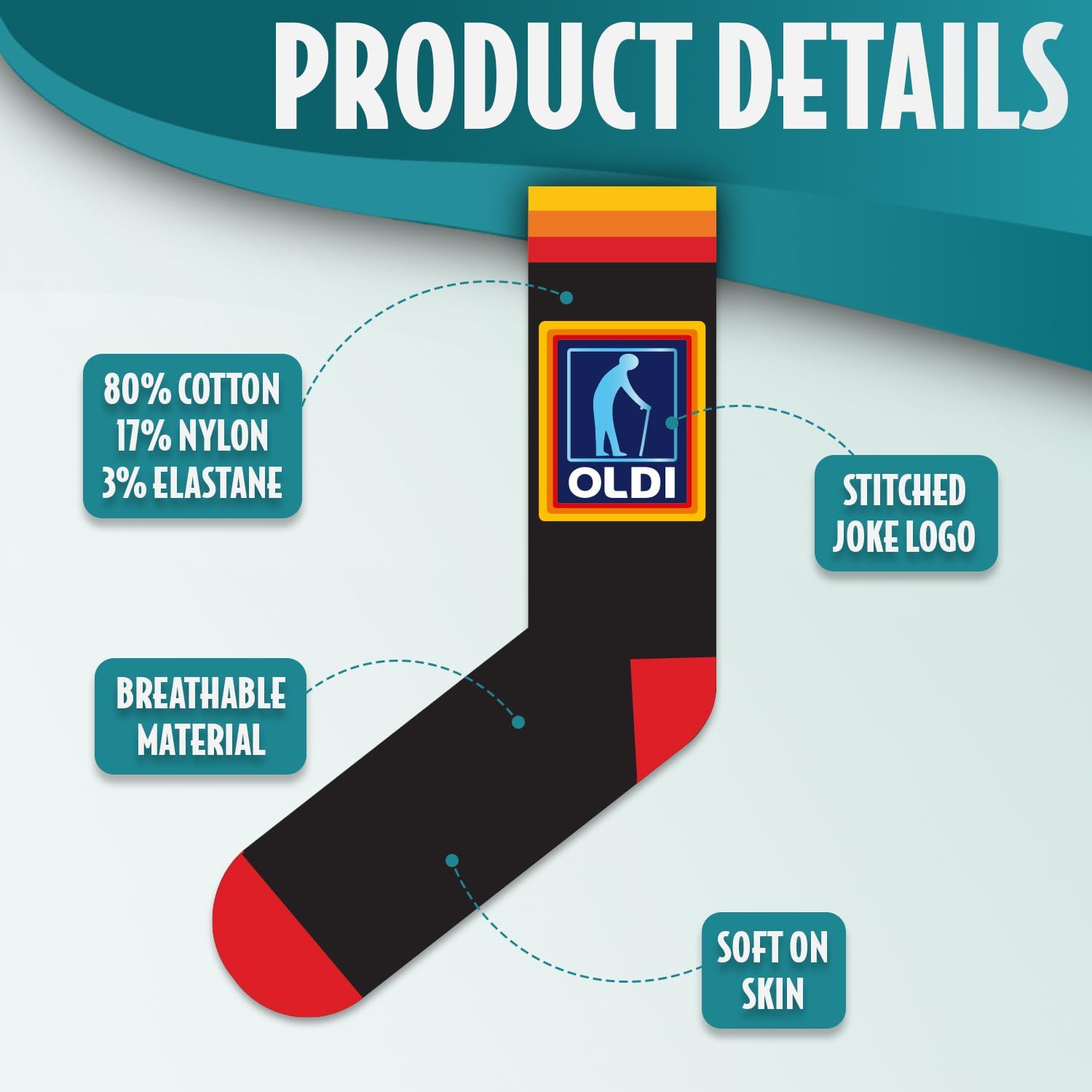 Thumbnail 3 de SC Products Oldi Mens Funny Socks – Size 6-12, Cotton Rich, Cheeky Grandad/Dad Gift