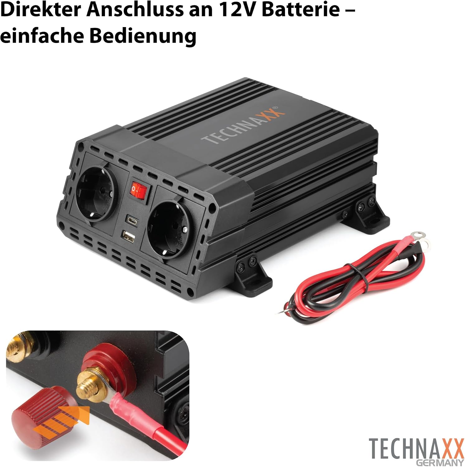 Thumbnail 6 de Technaxx TE19 Wechselrichter 600W 1200W Spitze