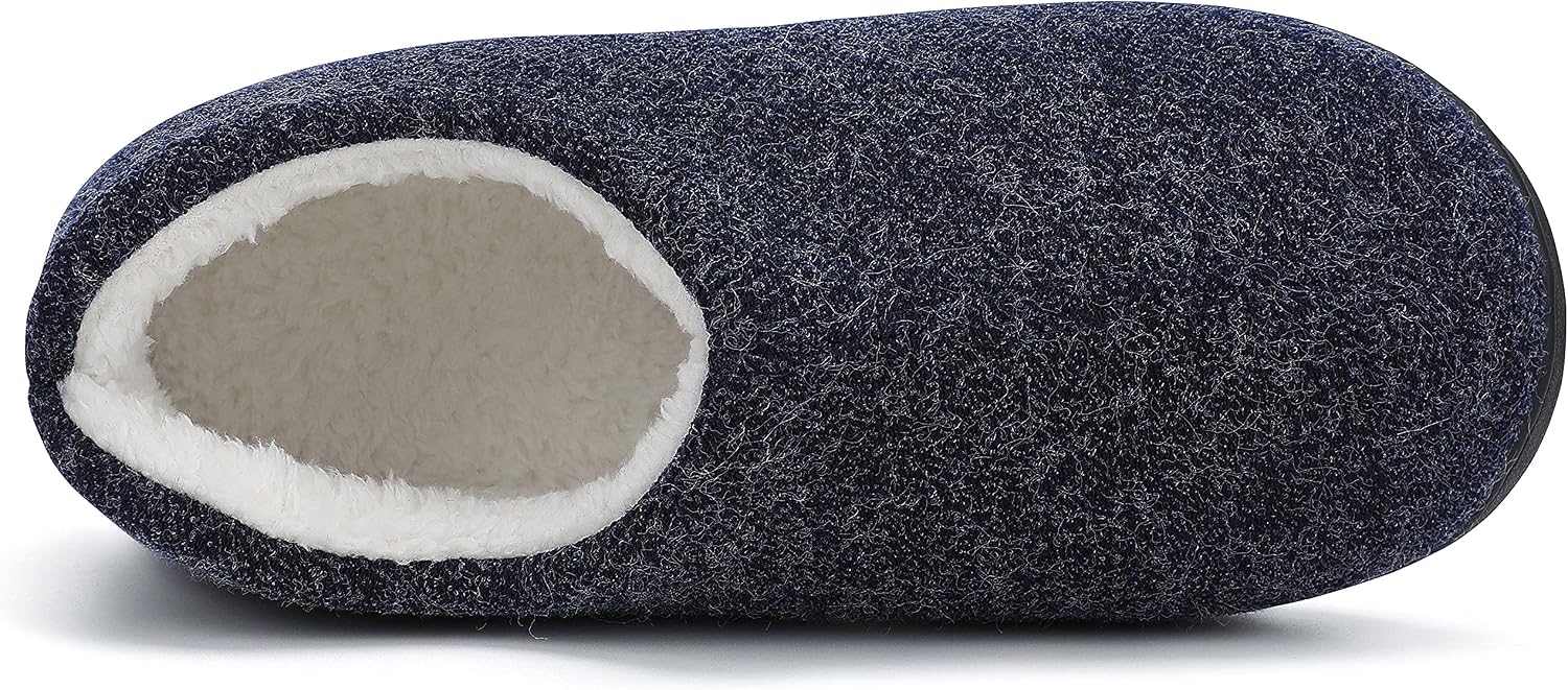 Detalle de Mishansha Herren Winter Hausschuhe mit Memory-Foam und rutschfester Gummisohle