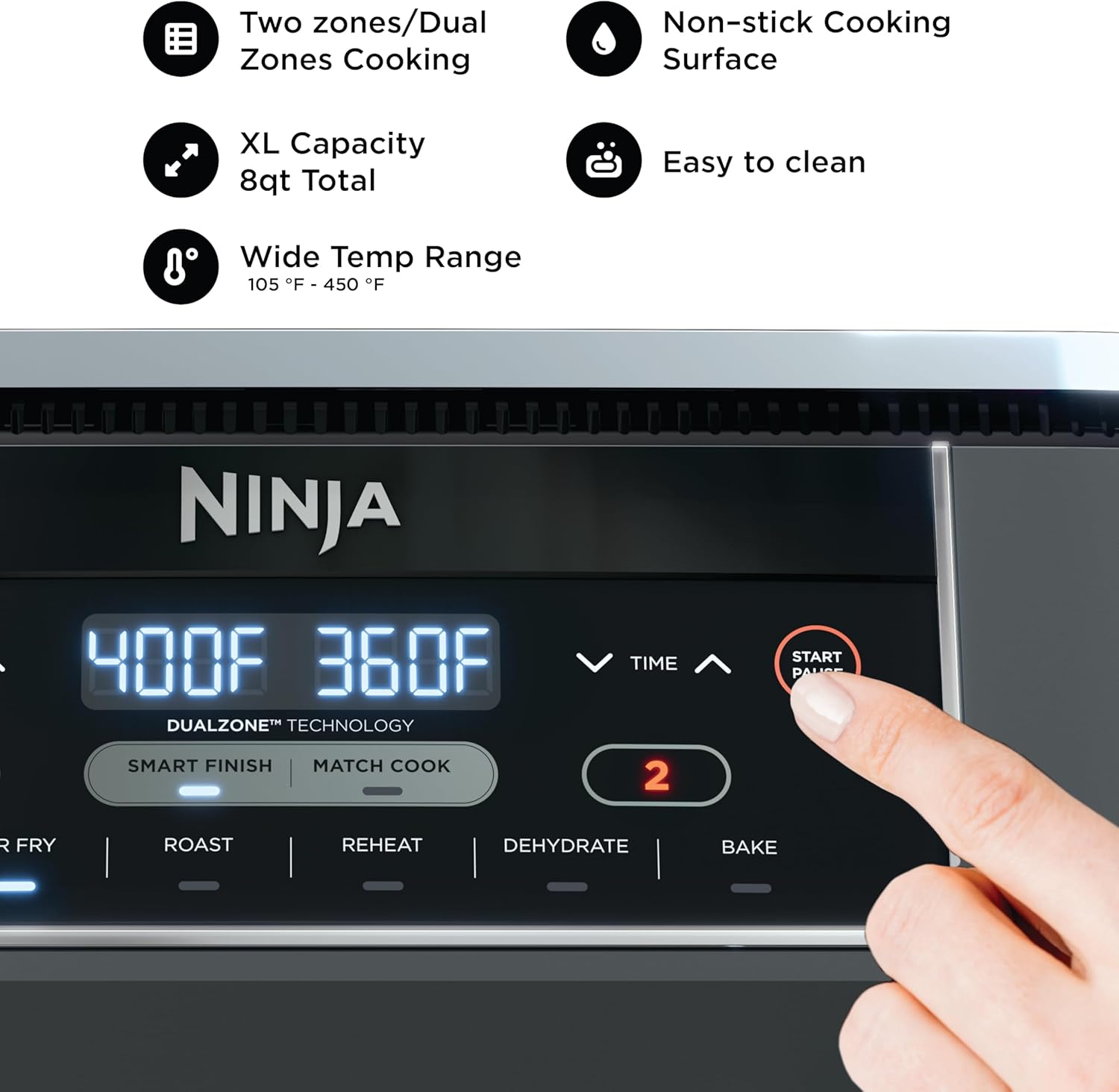 Detalle 2 de Ninja DZ201 8-Quart Air Fryer ⚡
