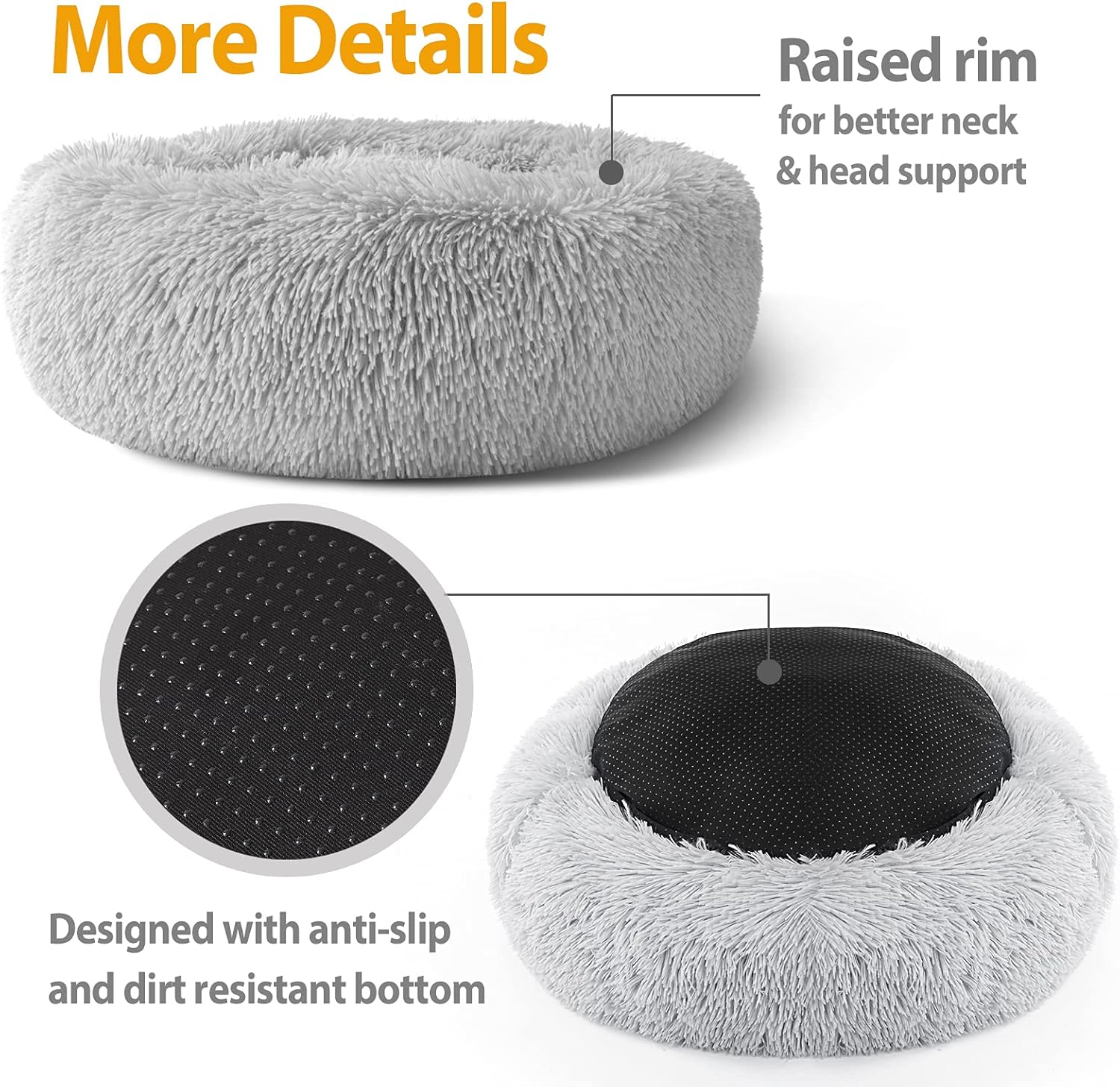 Thumbnail 2 de Enjamoy Plush Donut Dog Bed 50cm