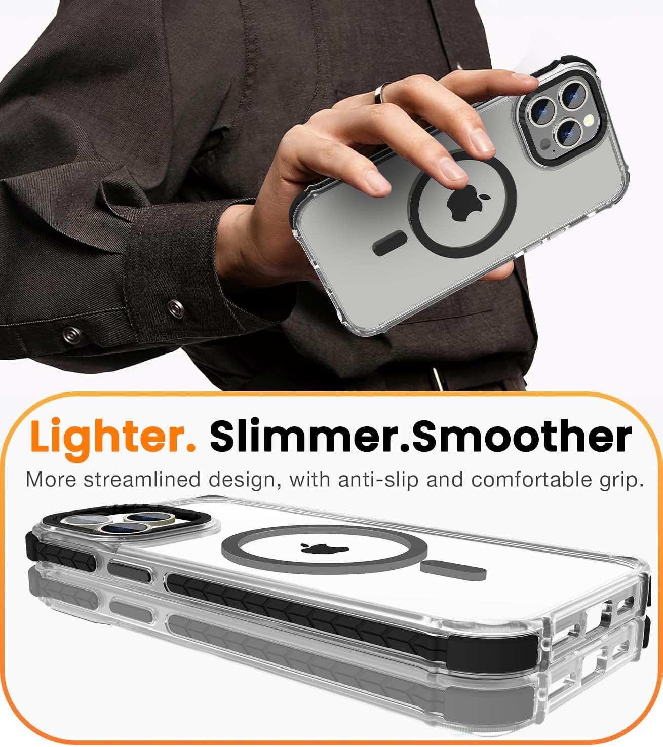 Detalle de DEERLAMN Strong Magnetic Case for iPhone 15 Pro Max (6.7-inch) with MagSafe compatibility