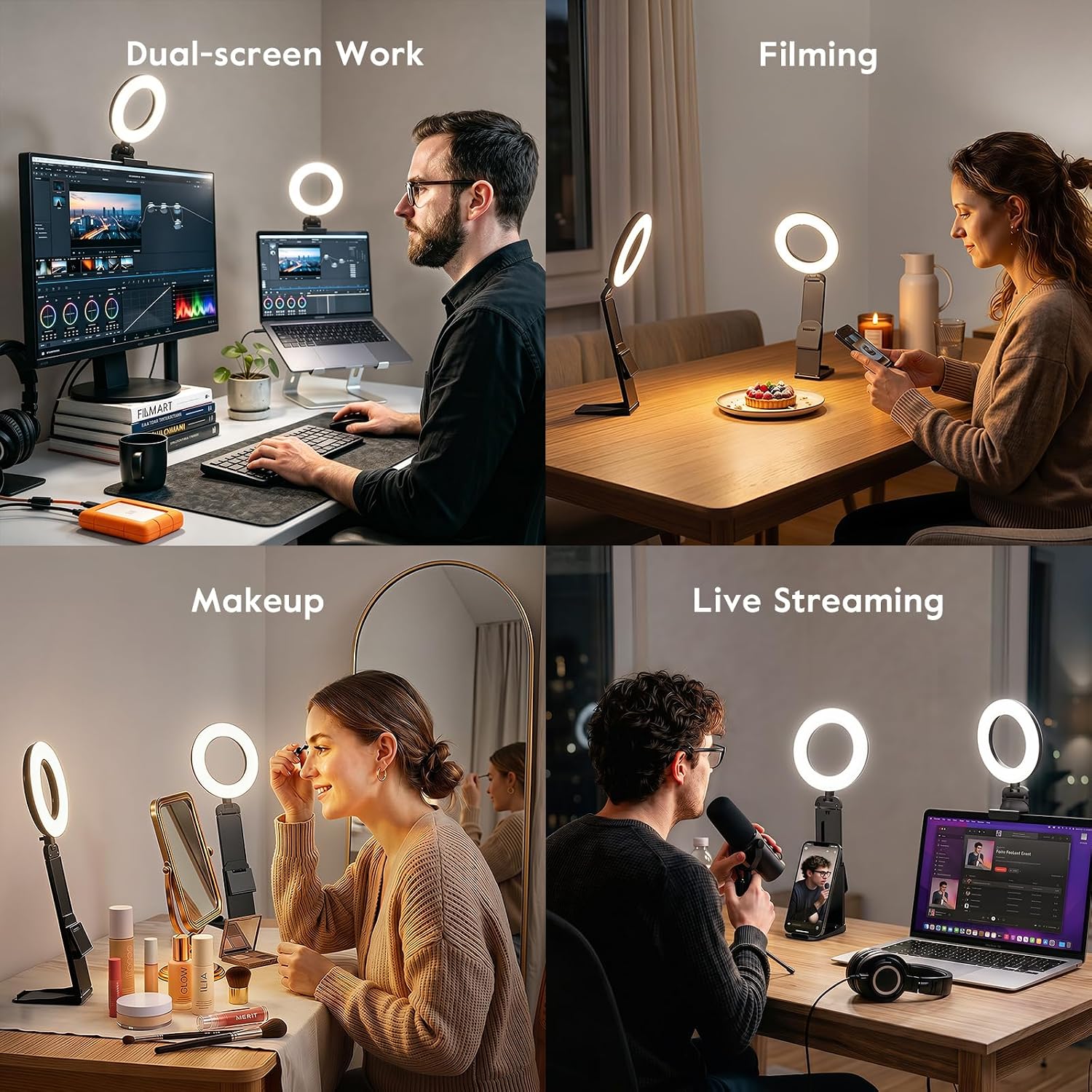 Thumbnail 1 de 2 Pack 5" Laptop Ring Light with 30 Modes