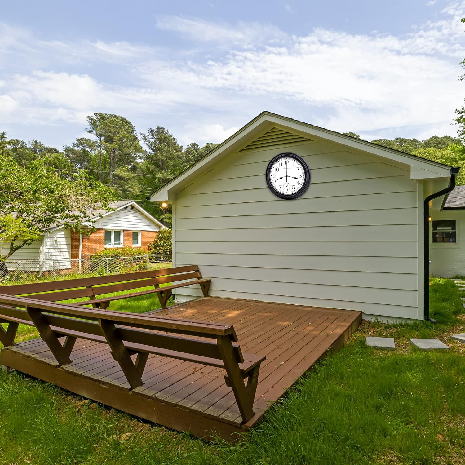 Thumbnail 6 de Crosstime 40cm Outdoor Clock with Thermometer