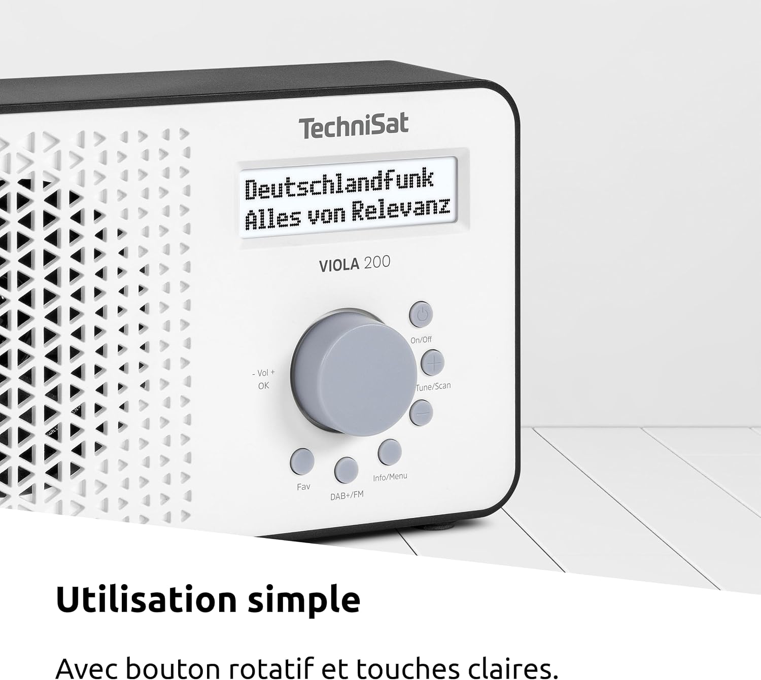 Detalle de TechniSat Viola 200 – Radio DAB+/FM portable avec écran LCD blanc