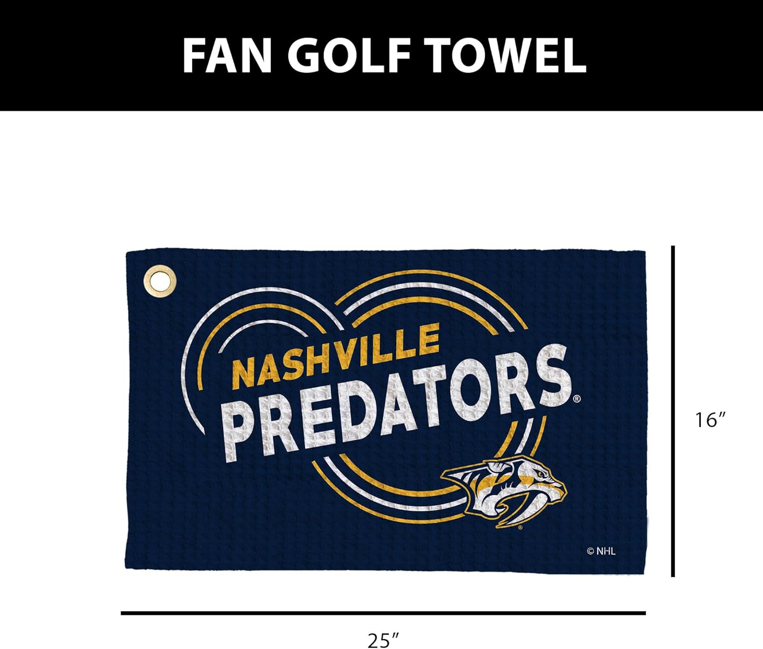 Detalle de Northwest NHL Golf Towel (Official Licensed Microfiber Waffle) 16x25 in