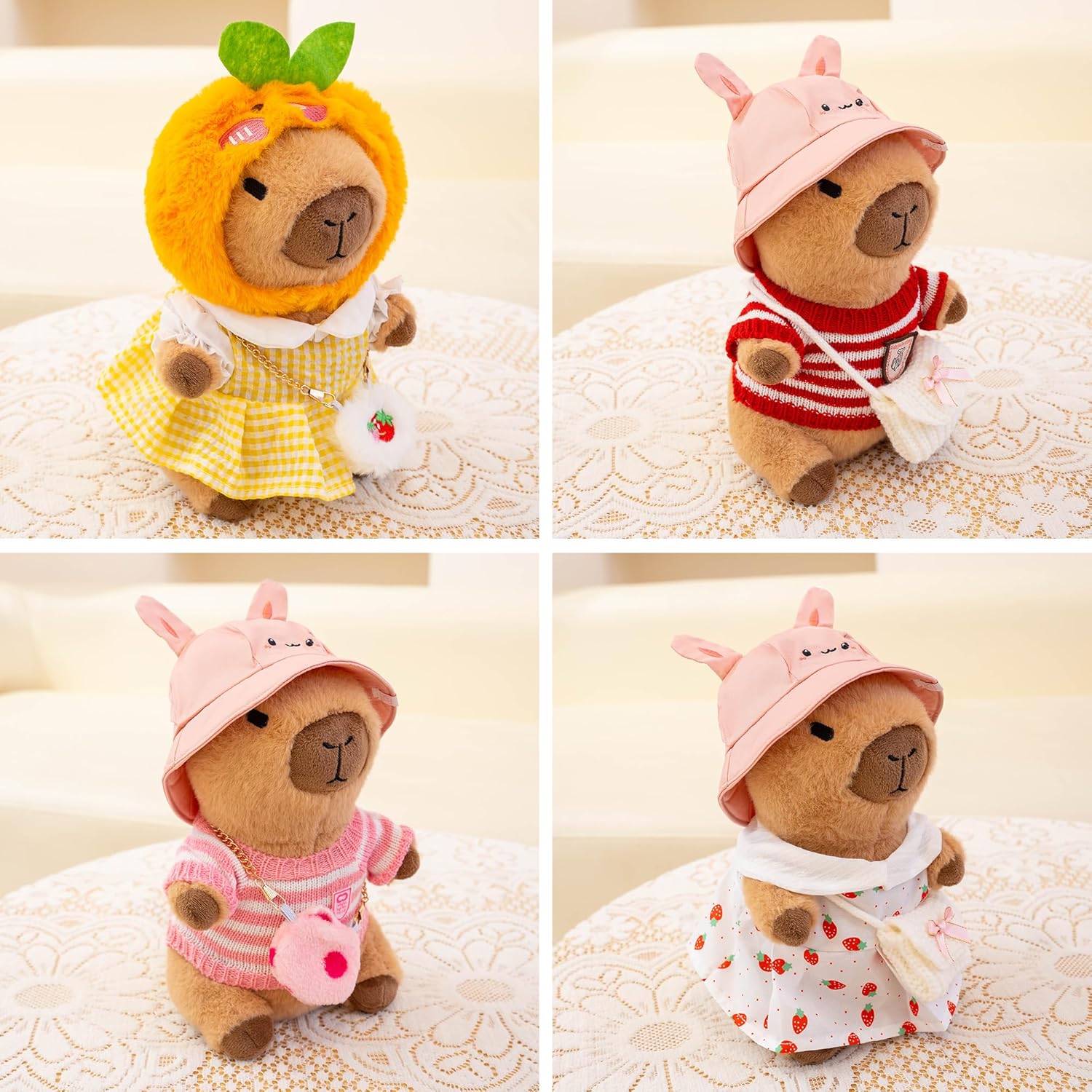 Thumbnail 2 de WAKSUN Capybara Plush 10-Piece Set (10.2 in) With 9 Clothes & Accessories