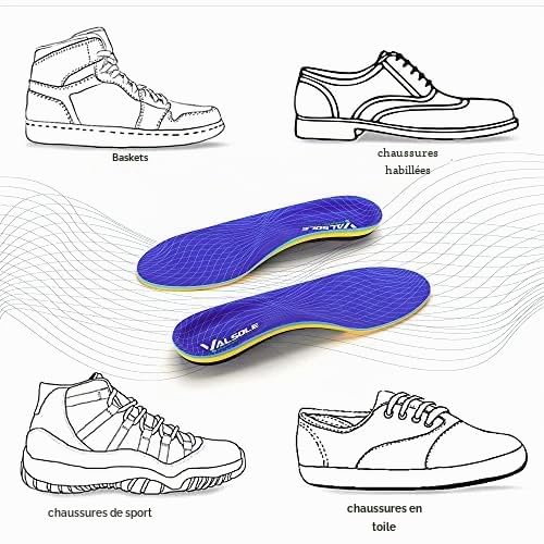Thumbnail 3 de VALSOLE Semelles orthopédiques pour fasciite plantaire – soutien de la voûte plantaire, éperon calcanéen et pieds plats (bleues)