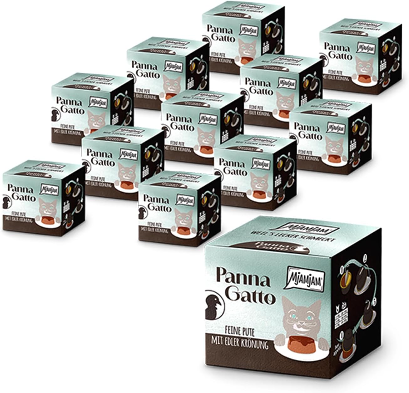 Detalle de MjAMjAM Panna Gatto Nassfutter 12er Pack 2x80g