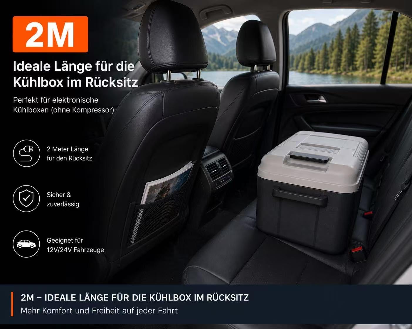 Thumbnail 4 de RGBer® 12V Zigarettenanzünder Verlängerungskabel mit Stecker – passend für Auto-Kühlbox und Kompressor