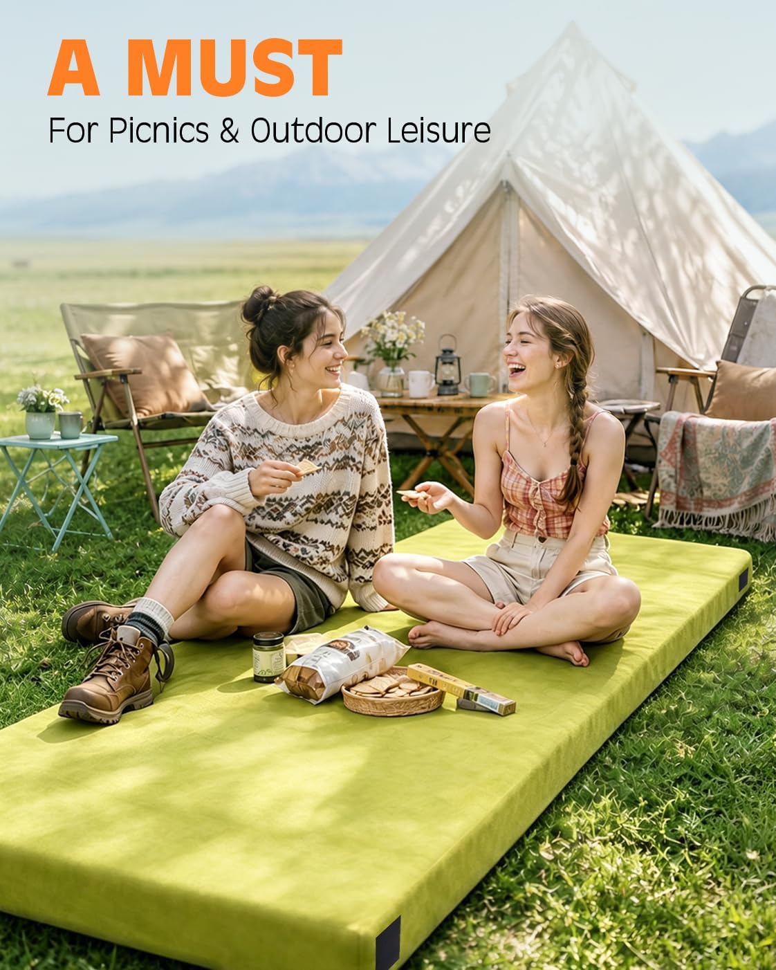 Detalle de Extra Thick GAIALOOP 4 Inch Memory Foam Camping Mattress