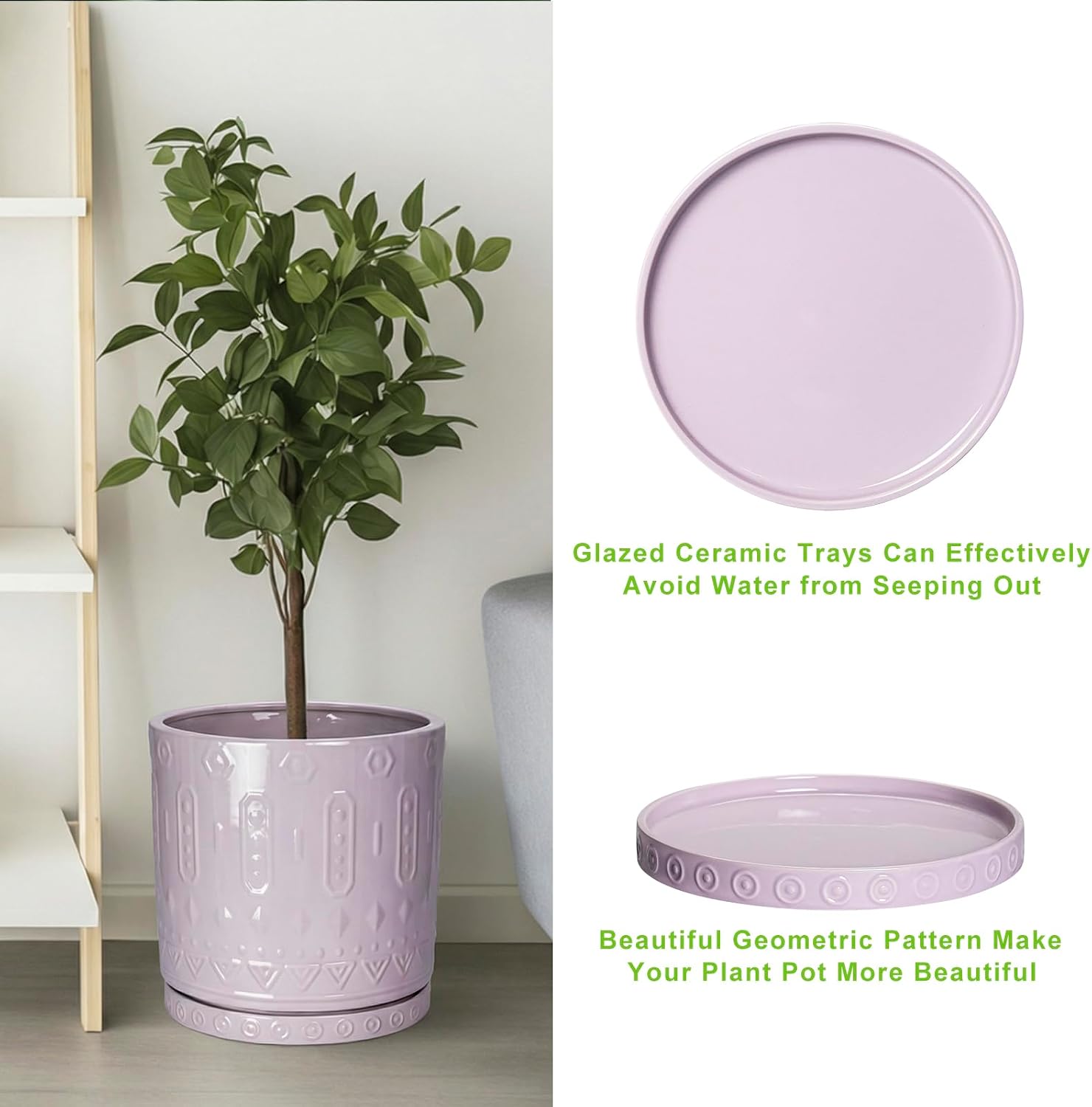 Detalle de Eightpot Ceramic Plant Saucer, 7.5-Inch