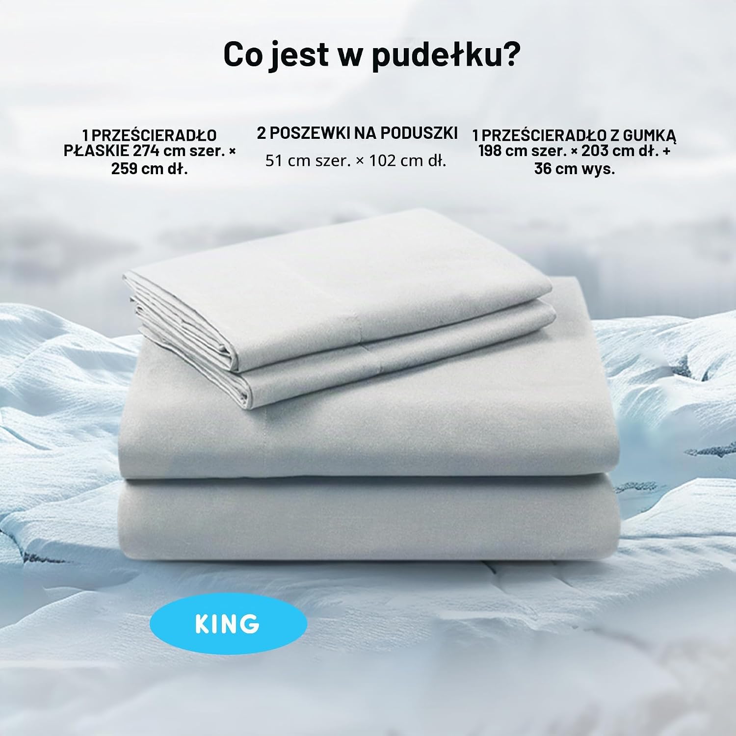 Thumbnail 2 de Comfort Spaces King – chłodzący zestaw prześcieradeł CoolMax, szary, do materaca do 40 cm