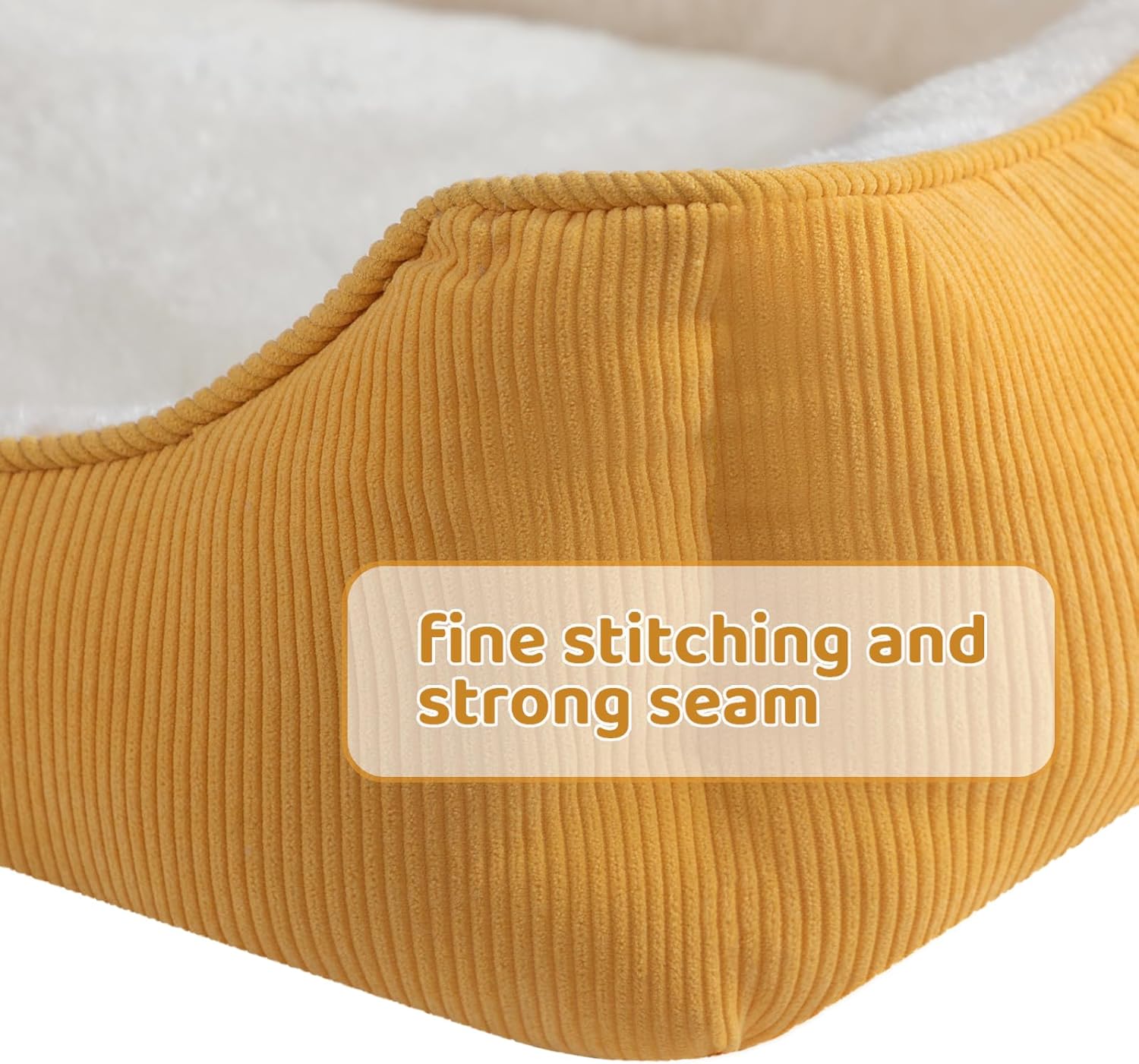 Thumbnail 5 de Hollypet Cat Bed Small Dog Bed for Cats and Puppies – Soft Breathable Cushion, Yellow (50 x 45 x 15 cm)