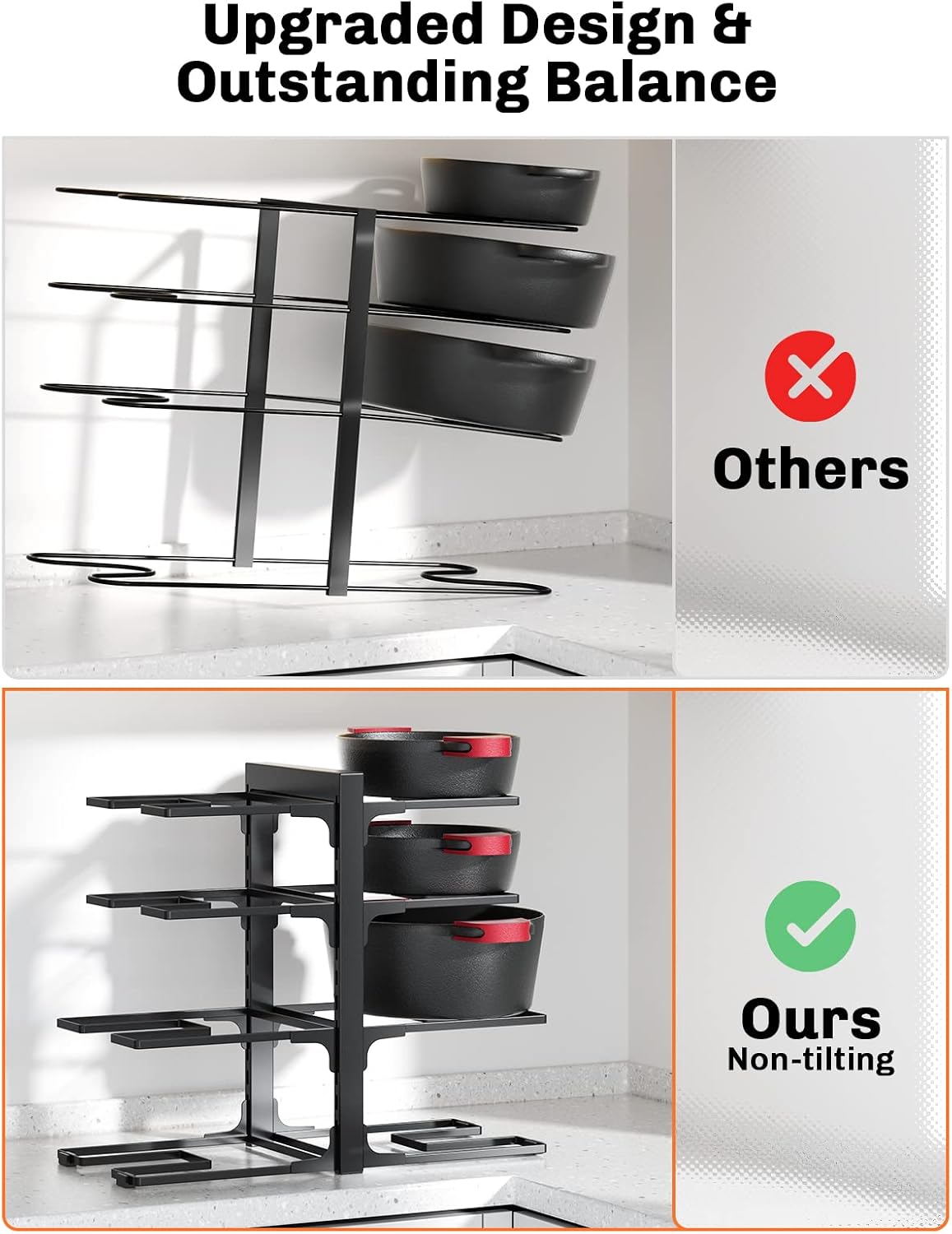 Detalle de MUDEELA Pots and Pans Organizer, 8-Tier