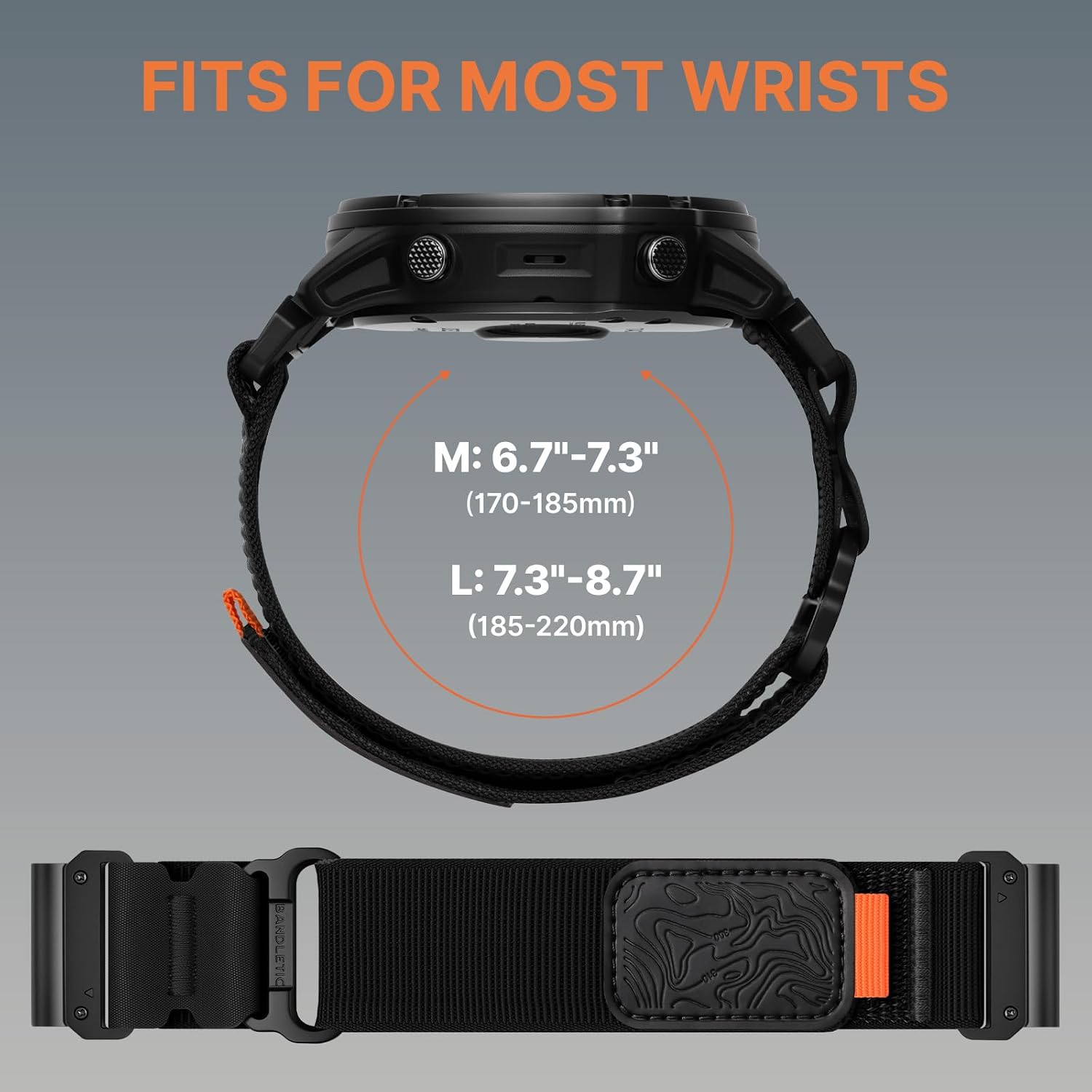 Detalle 2 de Bandletic Quick Fit 26mm nylon strap for Garmin Fenix 8 51mm