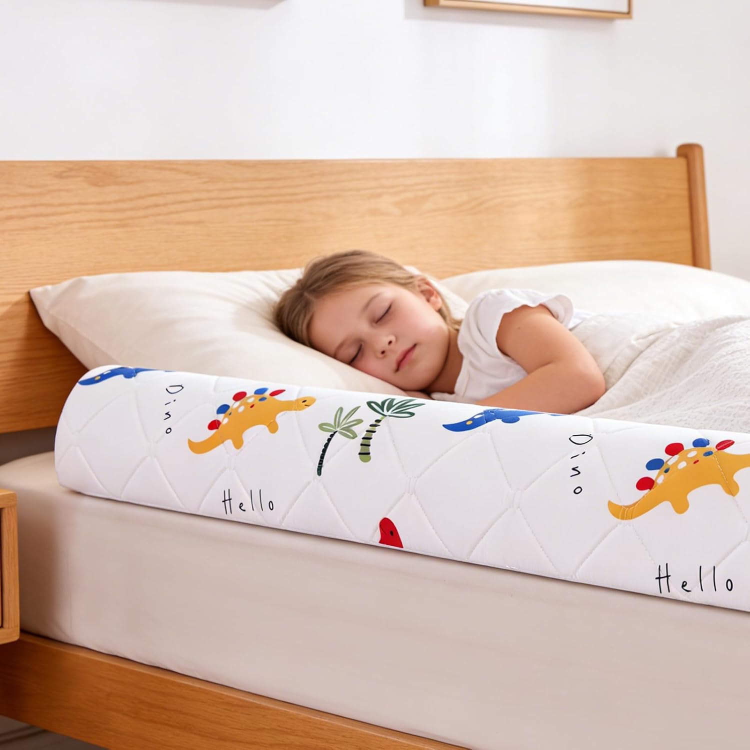 Detalle de Ceekliybear 2-Pack Foam Bed Bumpers for Toddlers, Non-Slip, Dinosaur Cover
