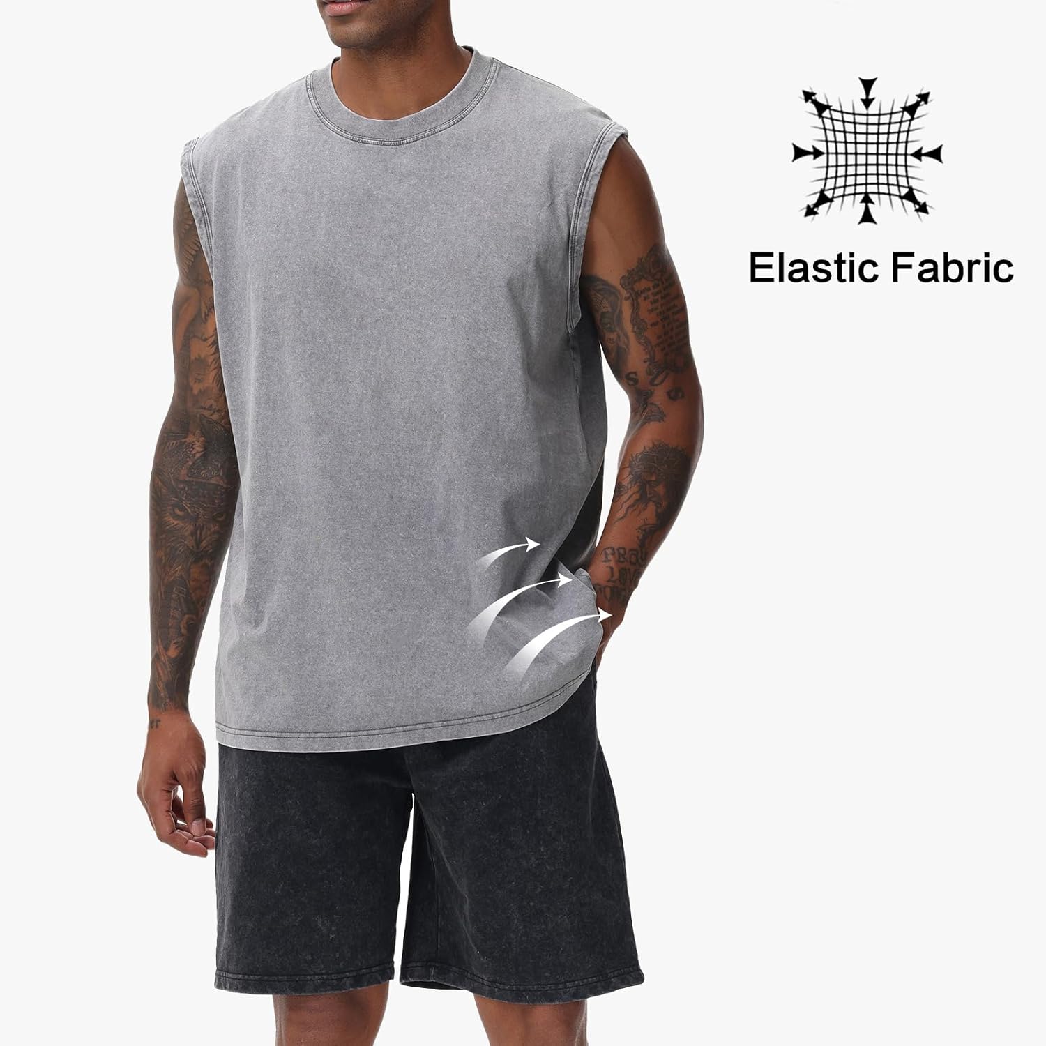 Thumbnail 2 de Herren Sommer Tank-Top Fitness Baumwolle