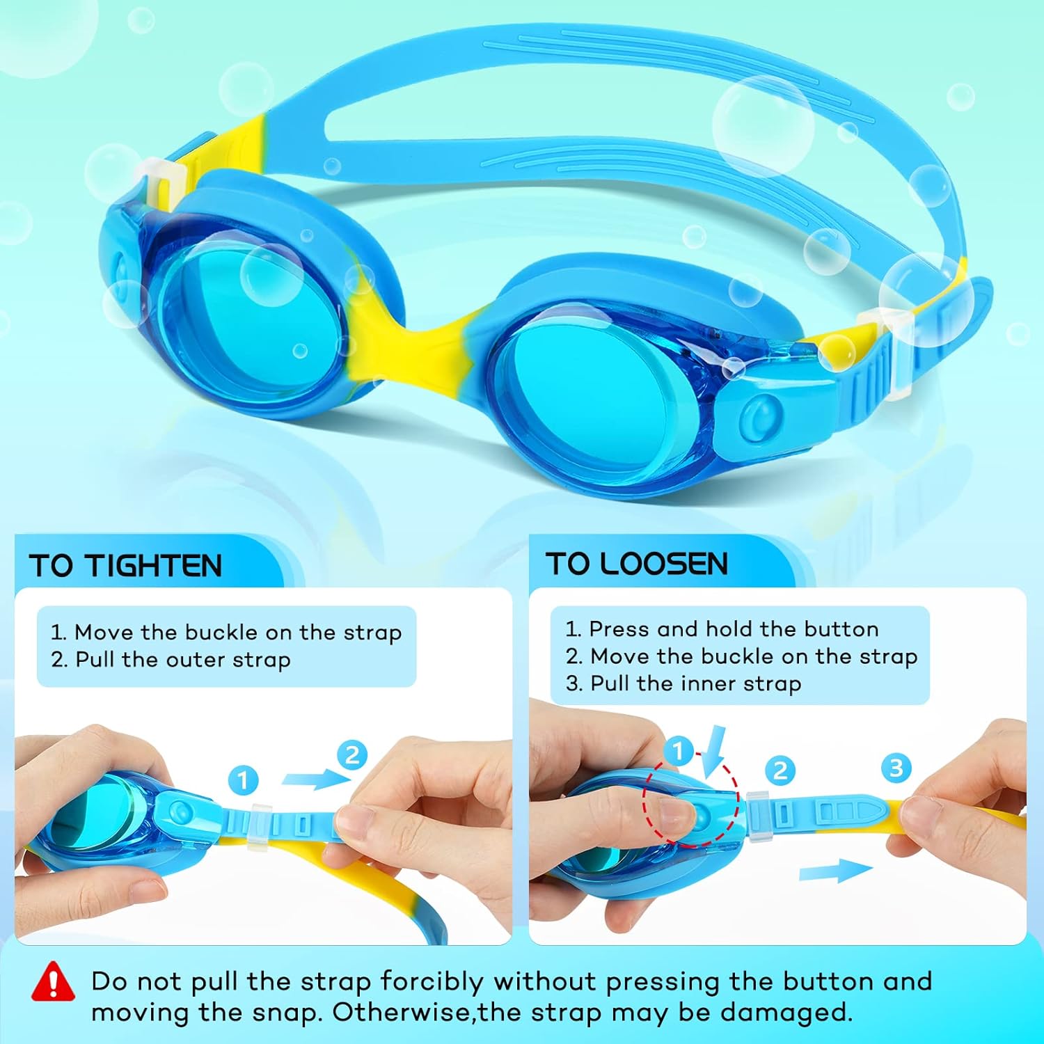 Thumbnail 5 de JATEKA Occhialini Nuoto Bambini Unisex Anti-Appannamento con Nasello e Lenti Mirror, 4–14 anni