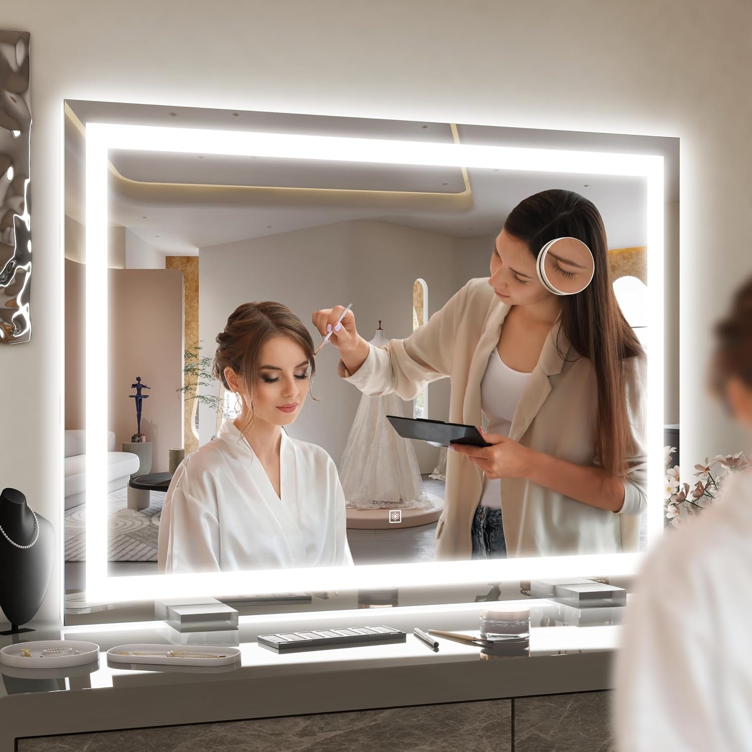 Thumbnail 6 de ROLOVE 38"x28" Lighted Vanity Mirror, Dimmable 🪞