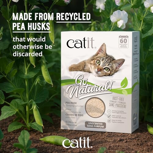 Detalle de Arena para Gatos Aglomerante de Cascara de Guisante Go Natural, Sin Aroma — Catit
