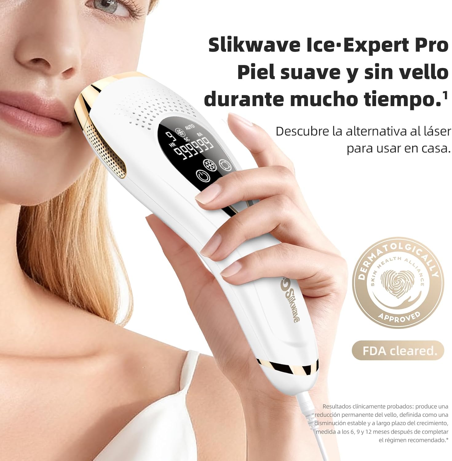 Detalle de Epilatore Luce Pulsata Slikwave: 9 livelli, 6 accessori e modalità manuale/automatica per uomo e donna