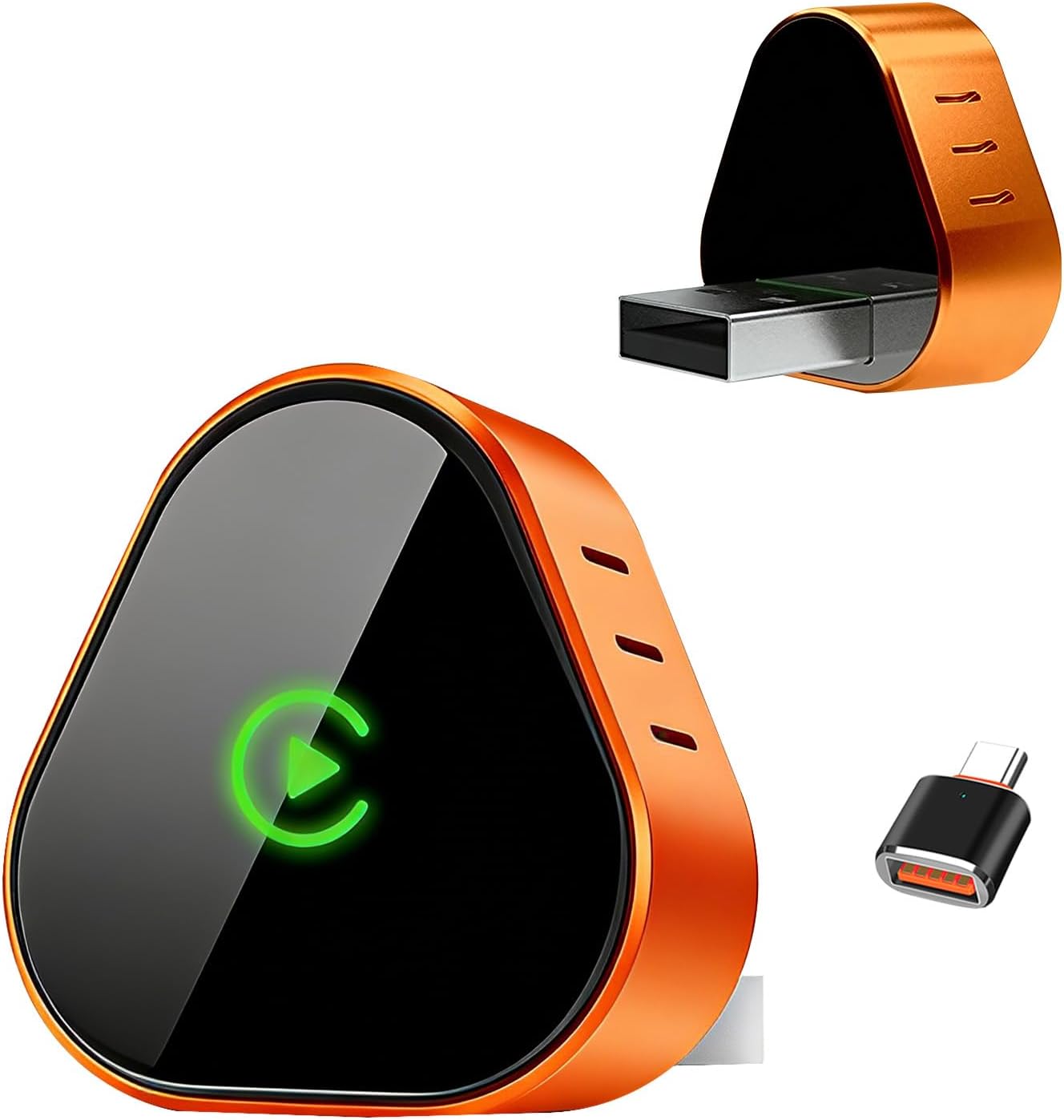 Wireless CarPlay Adapter UK 2026 Upgraded – Orange