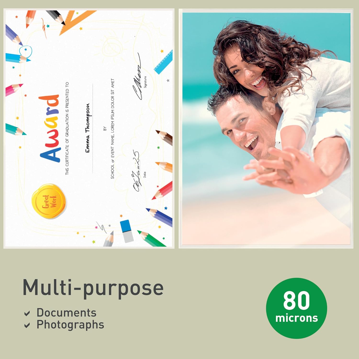 Thumbnail 2 de Leitz 74780000 pochettes de plastification A4 (80 microns), transparentes et brillantes — pack de 100