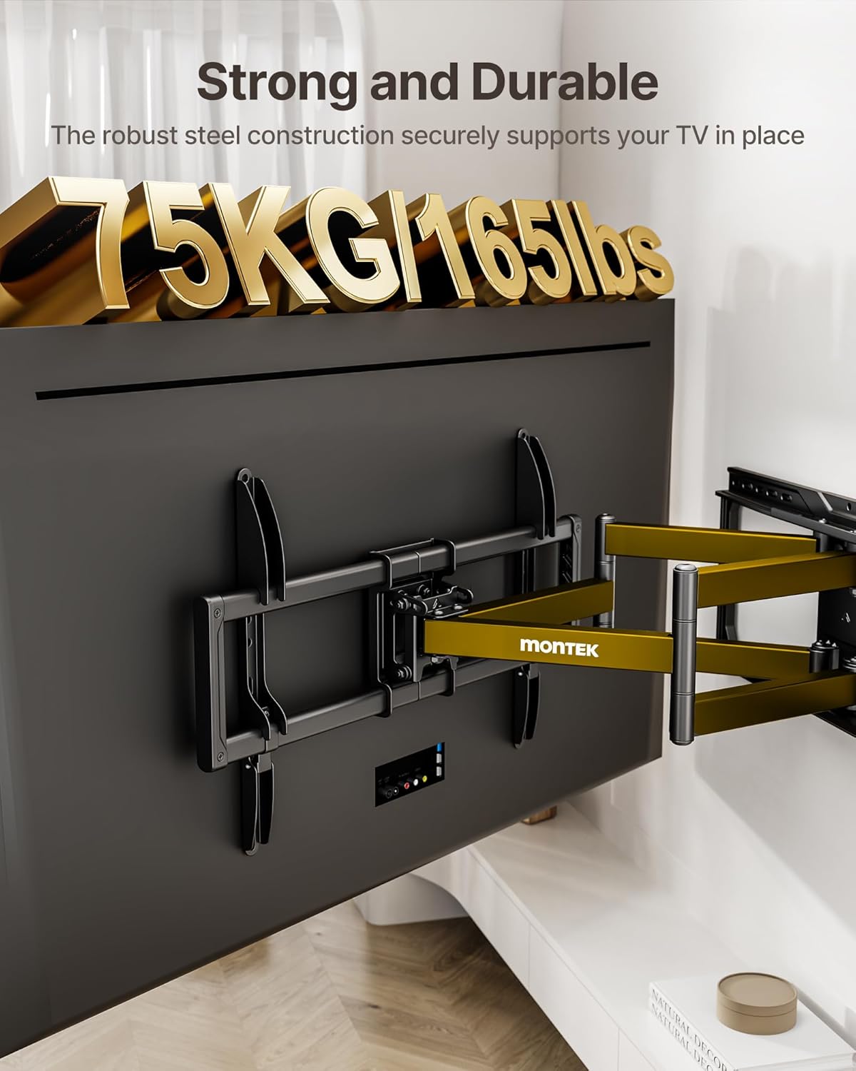 Thumbnail 2 de monTEK Full Motion TV Wall Bracket for 37-90 Inch TVs (up to 75kg) with 638mm Extension