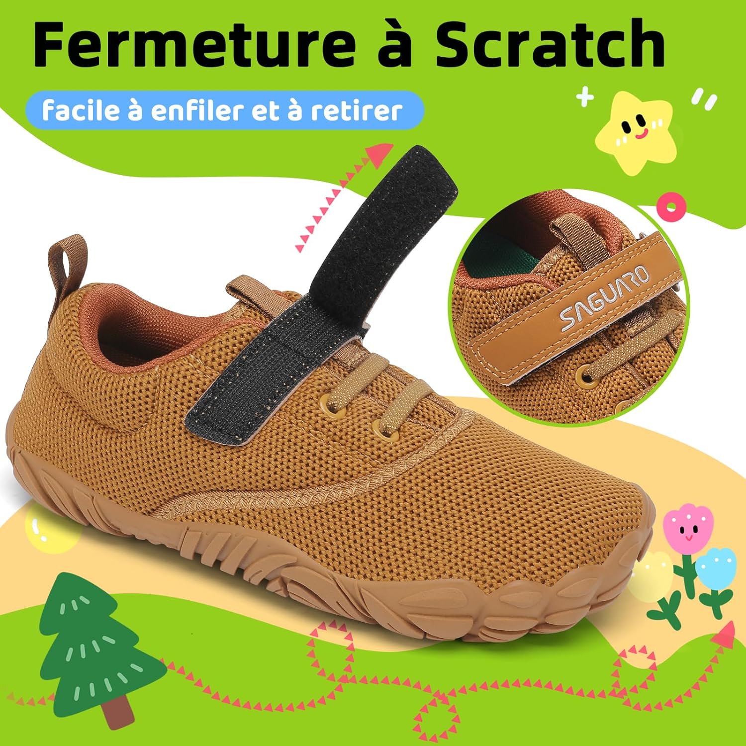 Thumbnail 3 de SAGUARO Enfants Chaussures Minimalistes Antidérapantes et Légères Barefoot Shoes, Tailles 24-36