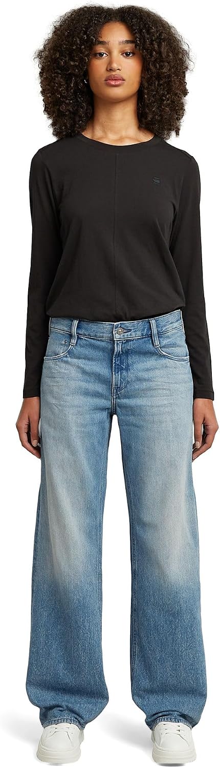 Detalle de G-Star Damen Judee Loose Low Waist Jeans mit Hosenschlitz & Nieten-Taschen