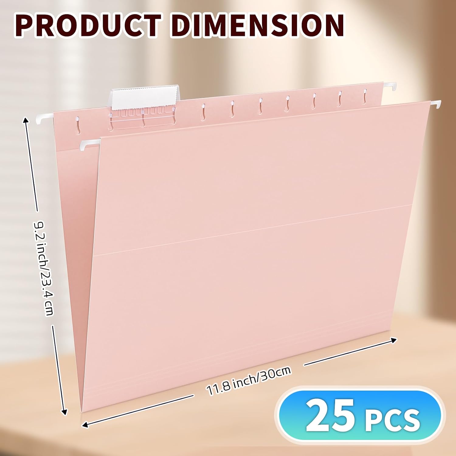 Detalle 2 de Jowaia XGWJJ Hanging File Folders, Letter Size, Pastel, 1/5-Cut Tabs, 25-Pack
