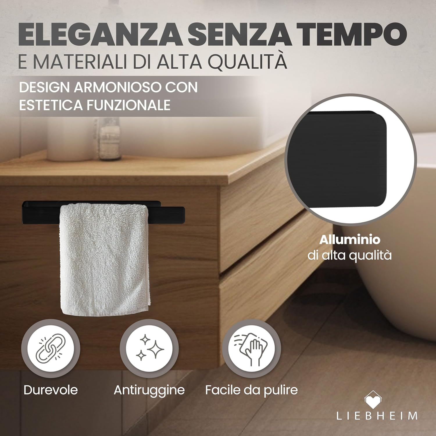 Detalle 1 de LIEBHEIM Porta Asciugamani bagno 40 cm