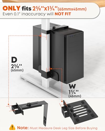 Detalle de PUTORSEN Under Desk PC Mount for Standing Desk with 65×45mm Legs