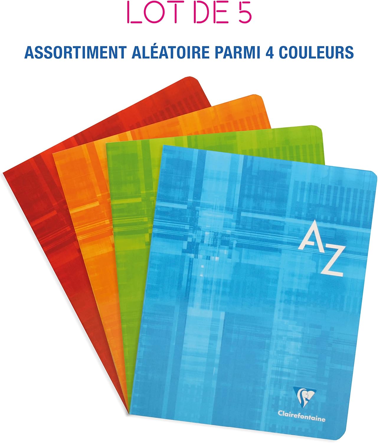 Thumbnail 1 de Clairefontaine 3748C – Lot de 5 Répertoires Agrafés 17x22 cm, 96 pages, papier 90 g, couverture pelliculée