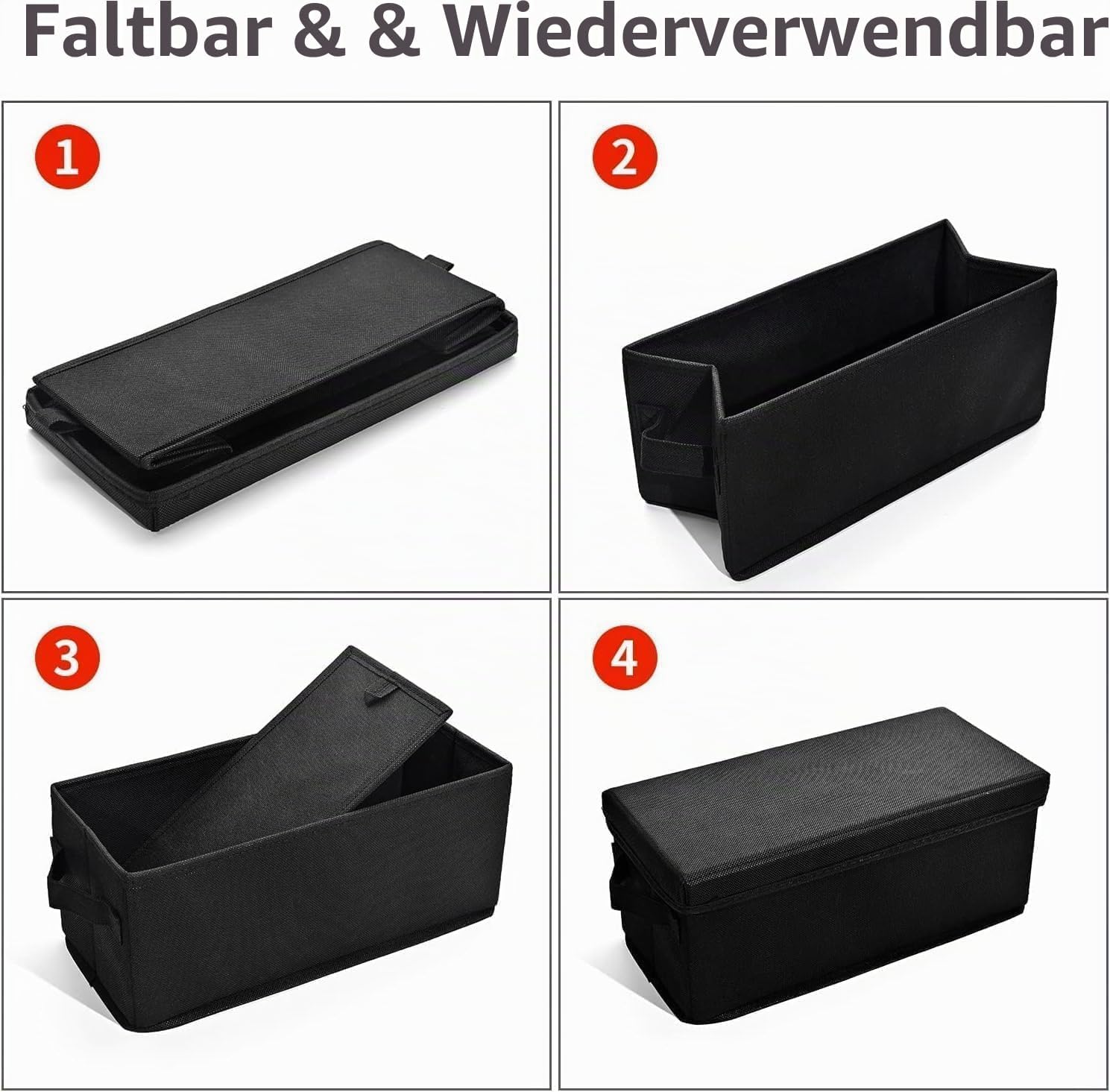Thumbnail 3 de UENTIP CD-Aufbewahrungsbox – robuste schwarze Box mit hohem Fassungsvermögen (33,5 × 15 × 13,5 cm, 1 Stück)