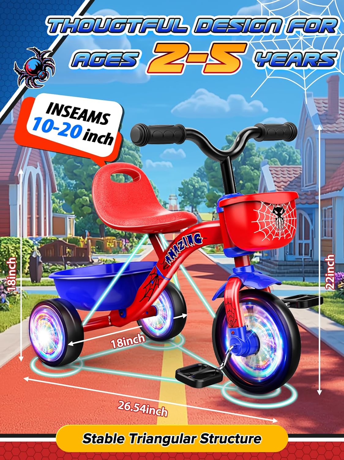 Thumbnail 5 de Spider Toddler Tricycle with Lighted Wheels 1-3