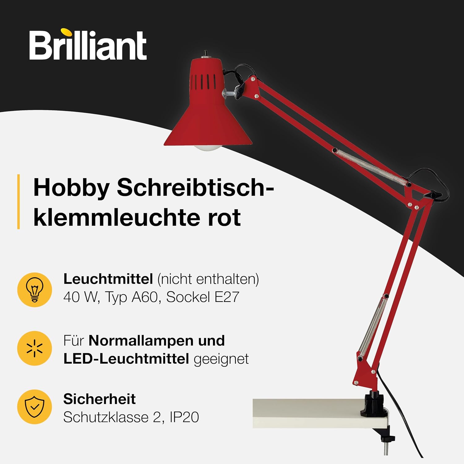 Detalle 2 de Brilliant Hobby lampada a clip 40W E27