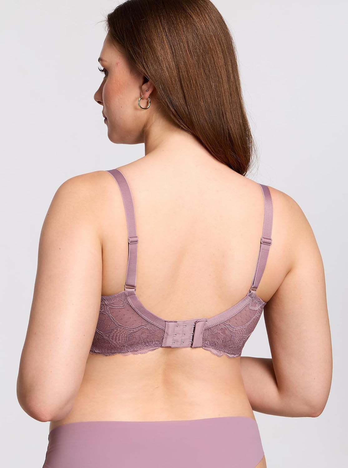 Detalle de DOBREVA Women’s Lace Full Coverage Minimiser Bra (Unlined, Underwire) — plus size support