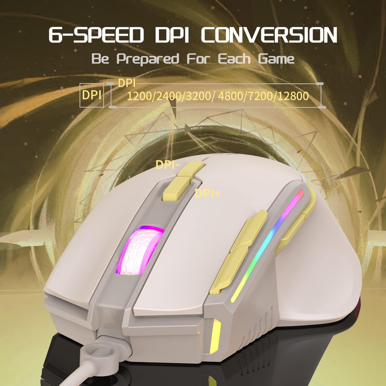 Thumbnail 5 de ZIYOU LANG M2 kabelgebundene Esports Gaming Maus – 12800 DPI, RGB, 9 Tasten, Honeycomb Shell