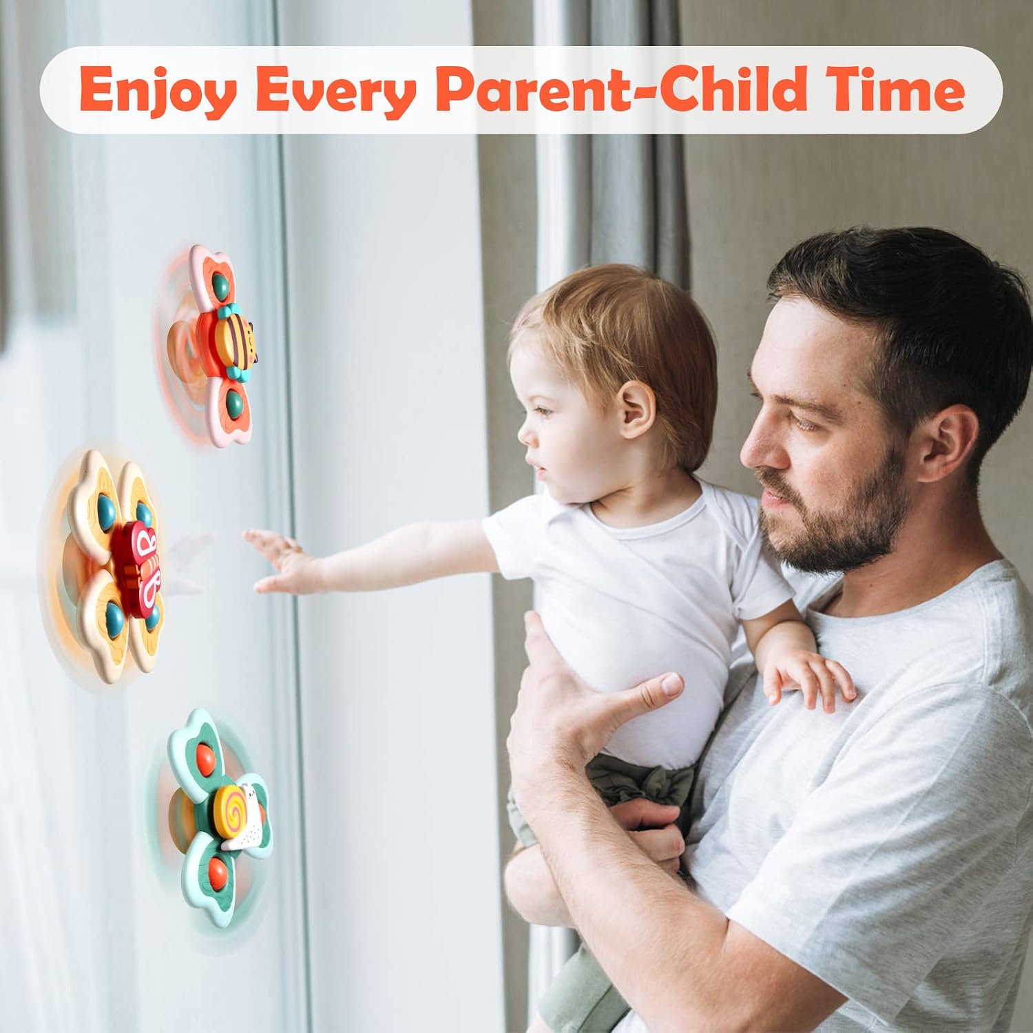 Thumbnail 4 de Hooku Suction Spinner Toys 3-pack baby toys