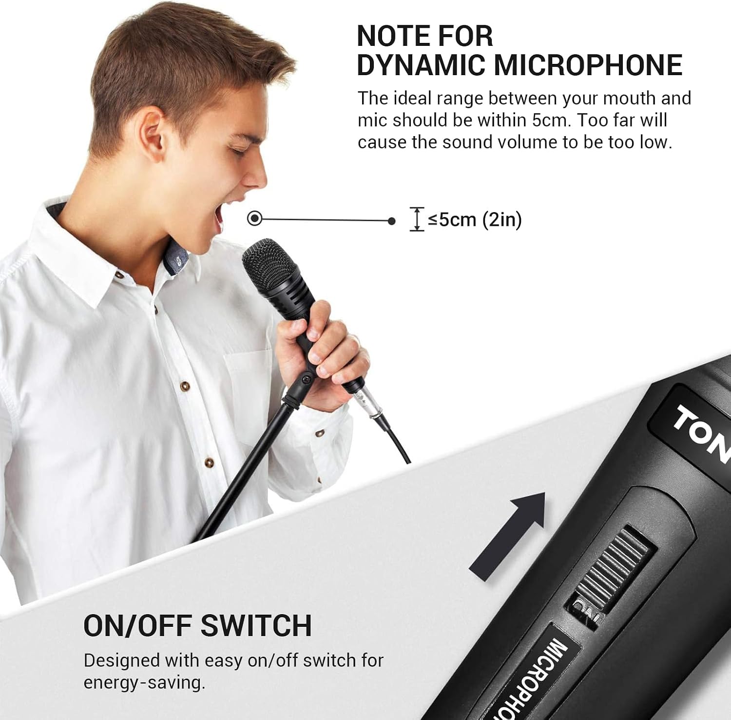 Detalle de TONOR Professional Vocal Microphone for Singing with 16.4ft/5m XLR Cable and Heavy-Duty Stand