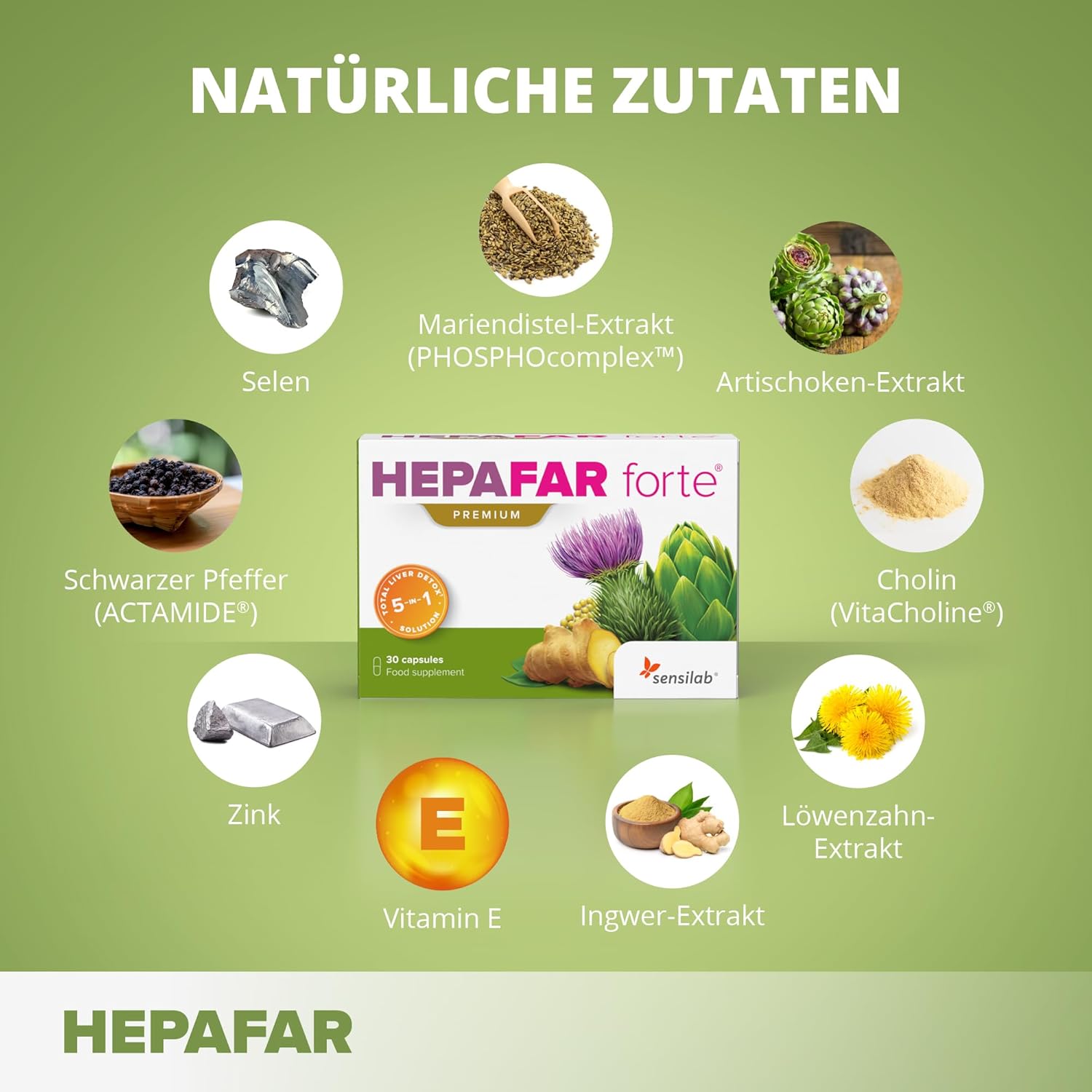 Thumbnail 1 de Leber Kur – Hepafar Sensilab: Mariendistel, Artischocke, Grüner Tee und mehr im 1-Monats-Paket