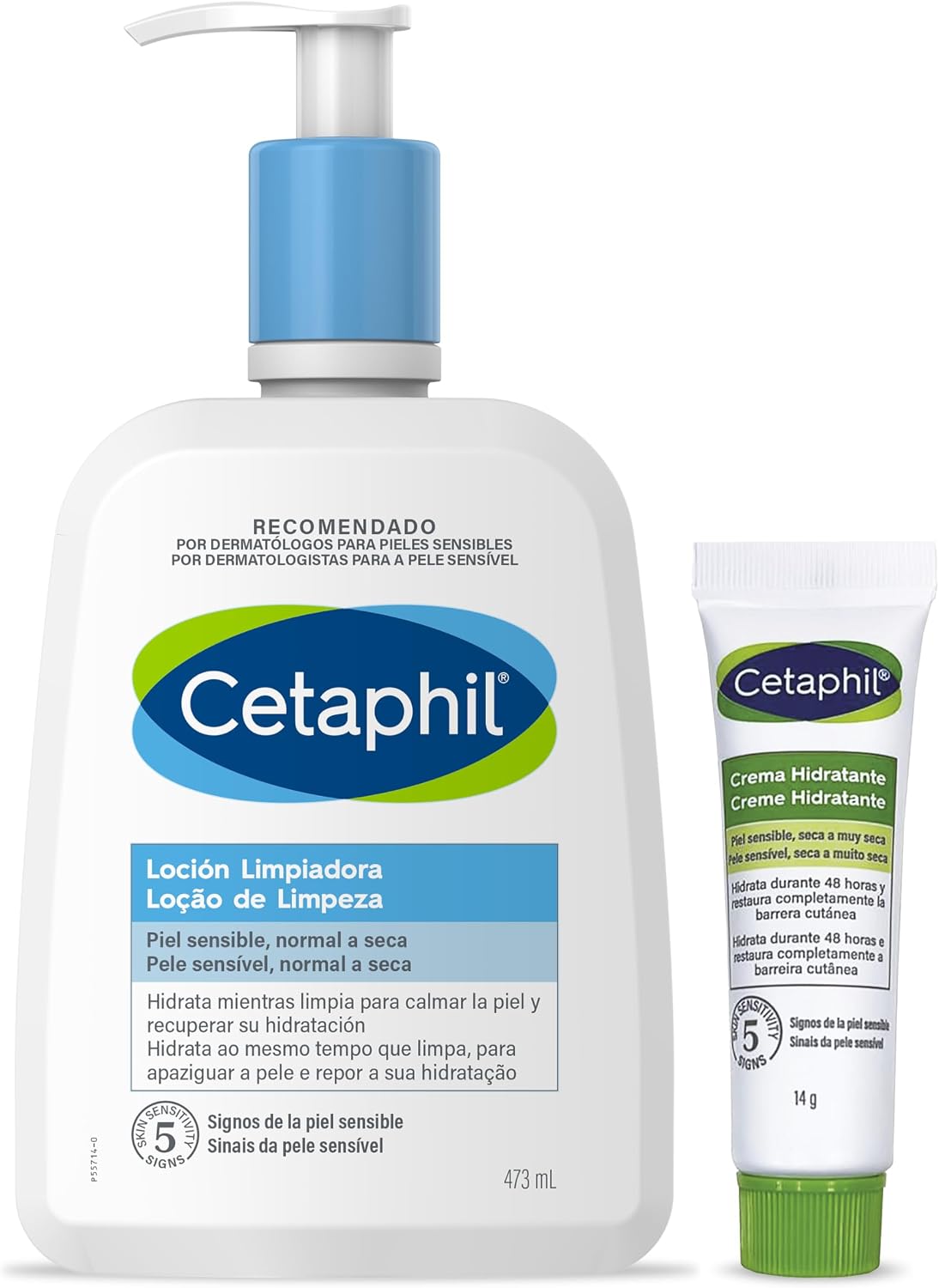 Detalle de CETAPHIL Routine Sensitive Skin Care Set — Loción 470 ml + Crema 14 g